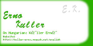 erno kuller business card